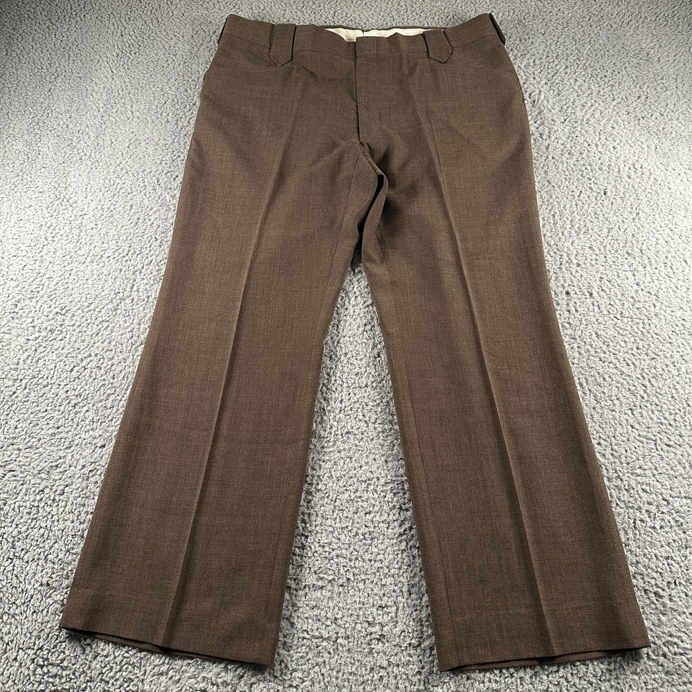 Vintage Pendleton Dress Pants‎ Mens 36x30 Brown Wool Talon Zip Western USA 70's